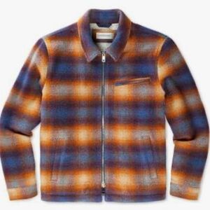 Outerknown Plaid Utility Jacket in Blue and Orange